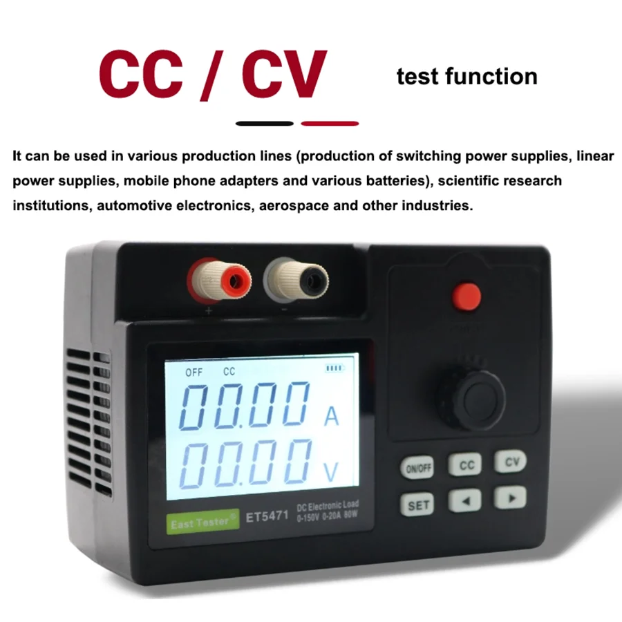 Portable DC electronic load ET5470 small handheld power testing instrument 80W/150W battery