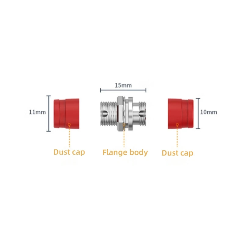 Low Insertion Loss Red Small D Type FC-FC Optical Fiber Adapter Coupler Telecom-grade