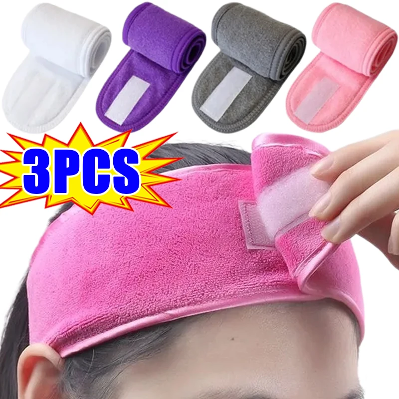 

Adjustable Head Band Women Spa Wide Hairband Yoga Bath Shower Makeup Wash Face Cosmetic Headband Soft Toweling Hair Accessories