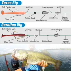 Plataforma Carolina Texas para lubina con plomos y anzuelos