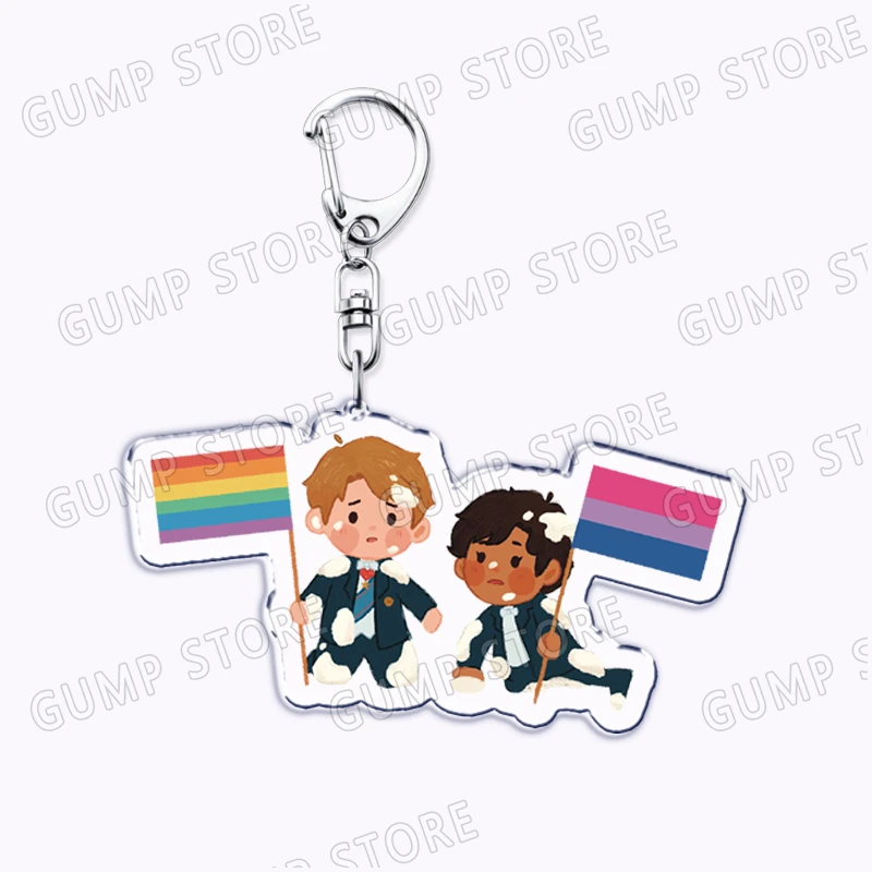 Lgbtq Rwrb الأحمر الأبيض والأزرق الملكي سلاسل المفاتيح للإكسسوارات أليكس كليرمونت دياز نيكولاس جاليتزين مجوهرات أقراط المشجعين الهدايا #3