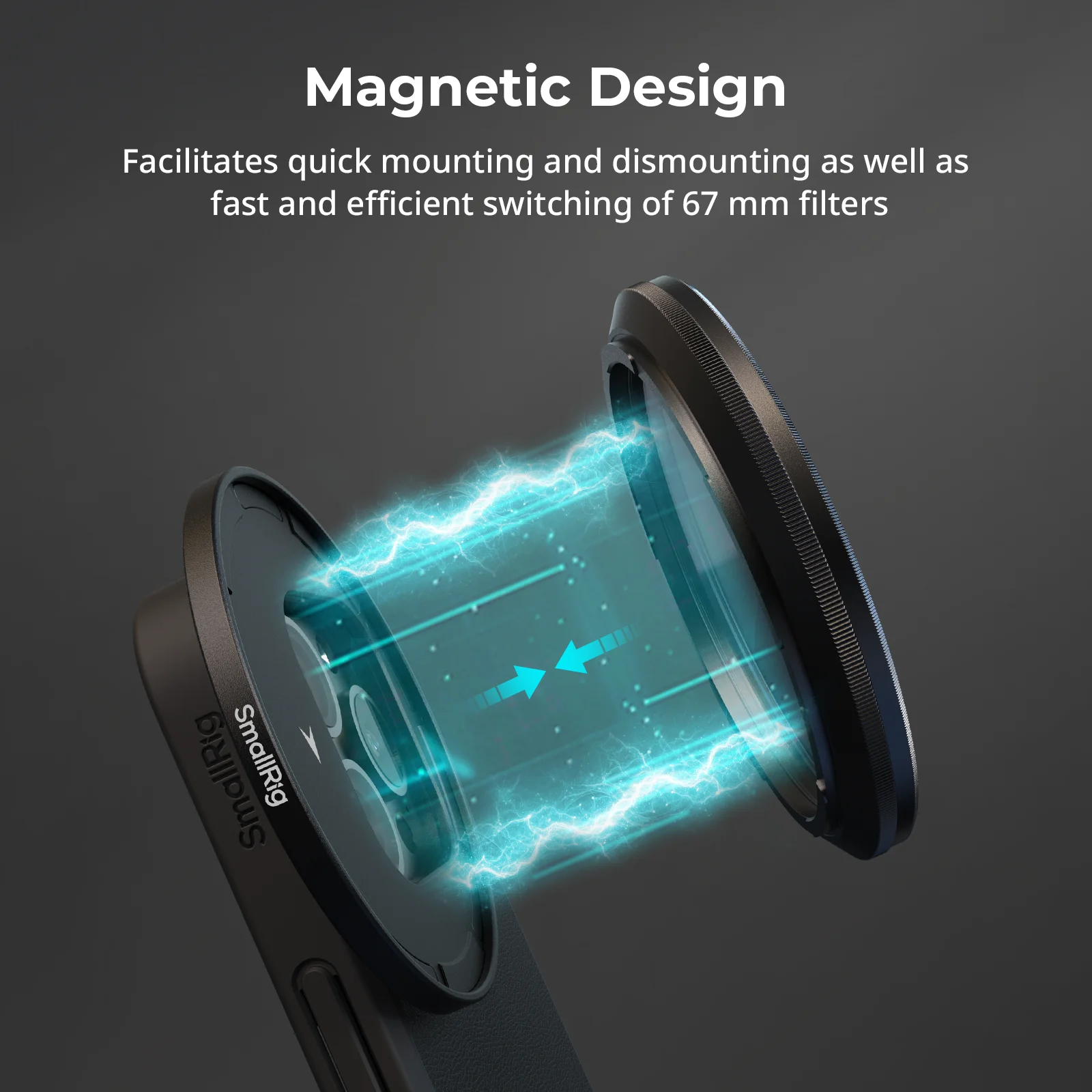 SmallRig FilMov 67mm Attachable Filter Adapter for iPhone 16 Pro / Pro Max Cases Filter Magnetically Mounted , Aluminum 4993