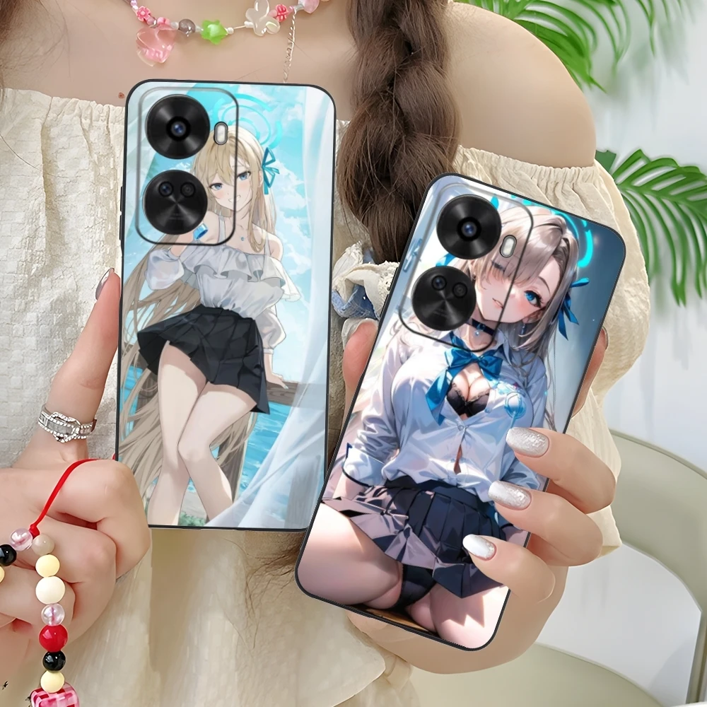 Blue Archive Asuna Mobile Cell Phone Case for Huawei Nova 12 11 10 9 8 7 Pro SE 5G Black Soft Phone Cover Shell