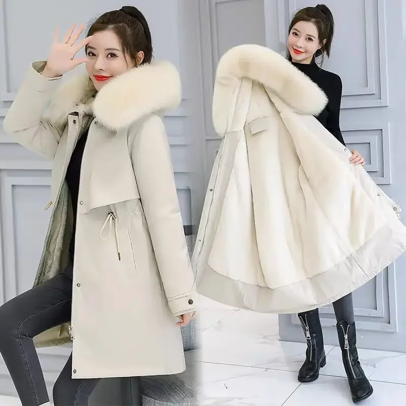 Fashion Winter Jacket Women Warm Coat Long Female Jacket Plus Size 5XL Ladies Parka Winter Coat Women Fur Collar Hooded Outwear