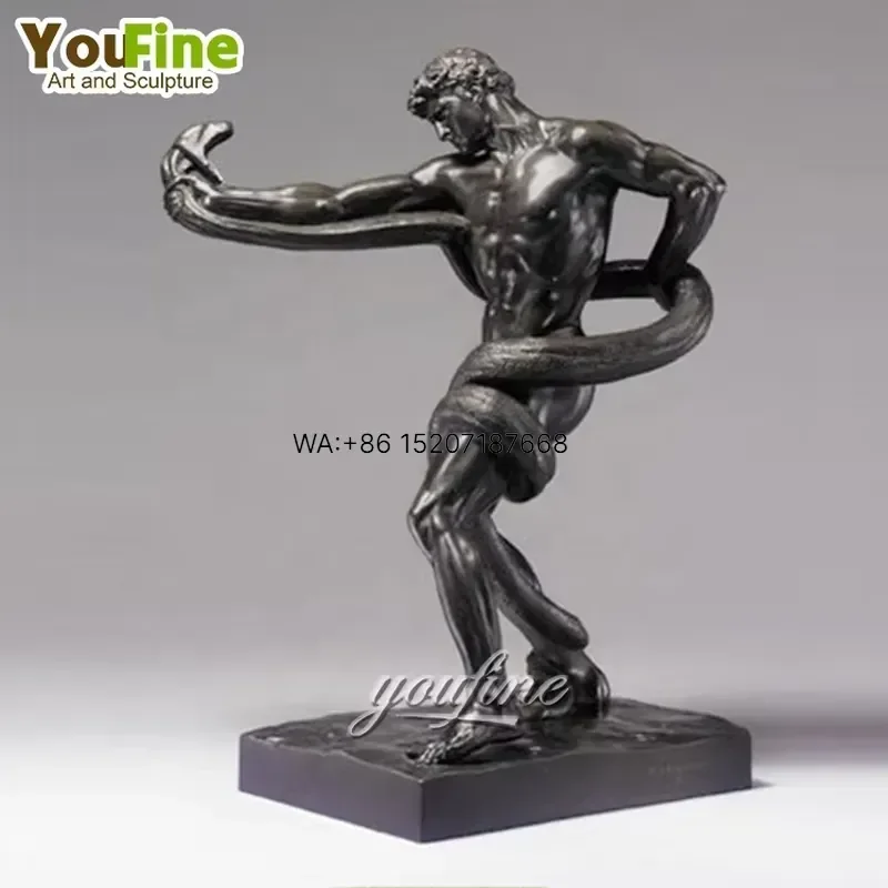 Wmwmnu Life Size Bronze Man Snake Sculpture Famous Mythology Figure Statue for Home Garden Decor Art Craft Gift for Sale