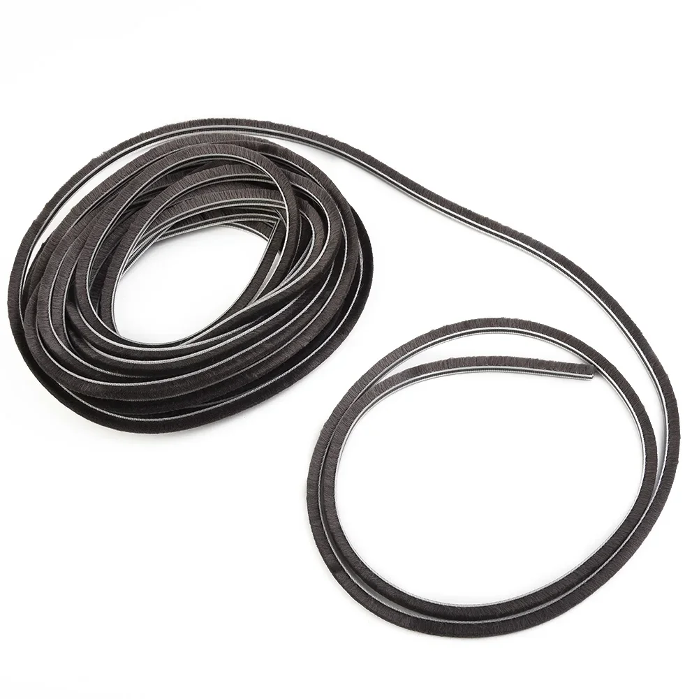 10M Draught Excluder Brush Cassette Fur Strip Aluminum Window Vertical Fur Acoustic And Dustproof Strip Seal Weatherstrip 5*6mm