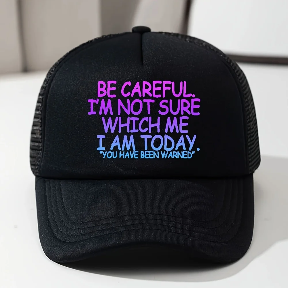 1pc Funny Truck Driver Hat with Bold Purple Lettering - Lightweight Non-Stretch Black Base Cap for Men & Women, Funny Warning Me