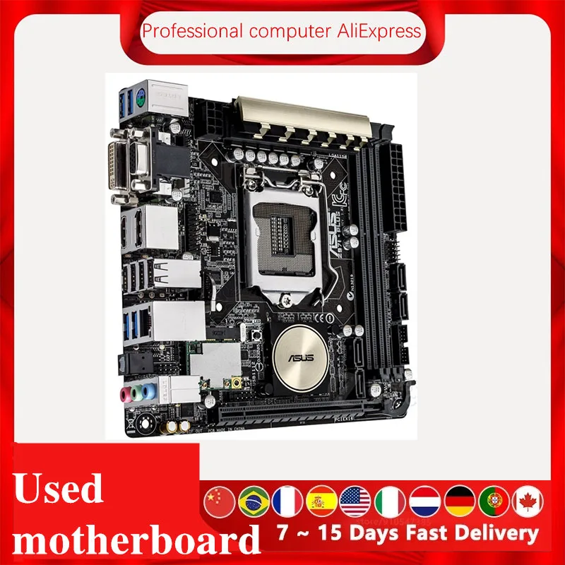 Z97i plus For Asus Z97I-PLUS Desktop Motherboard Z97 LGA 1150 For Core i7 i5 i3 DDR3 SATA3 USB3.0 Original Used Mainboard