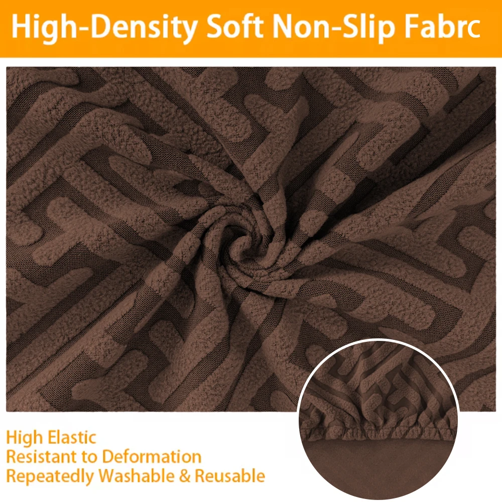 Solid Color Jacquard Large Shell Chair Cover Armless Seat Covers Stretch Low Back Dining Chair Slipcover for Hotel Office Home