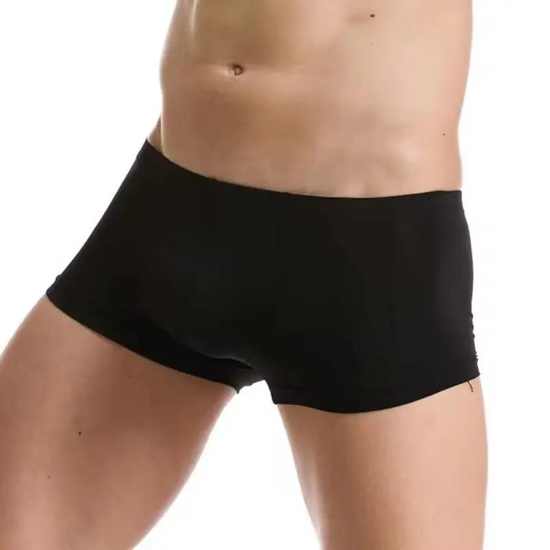 Men Panties Ice Silk Boxers Sexy Underwear Ultra-thin Boxer Shorts See Through Male Underpants Boxershorts