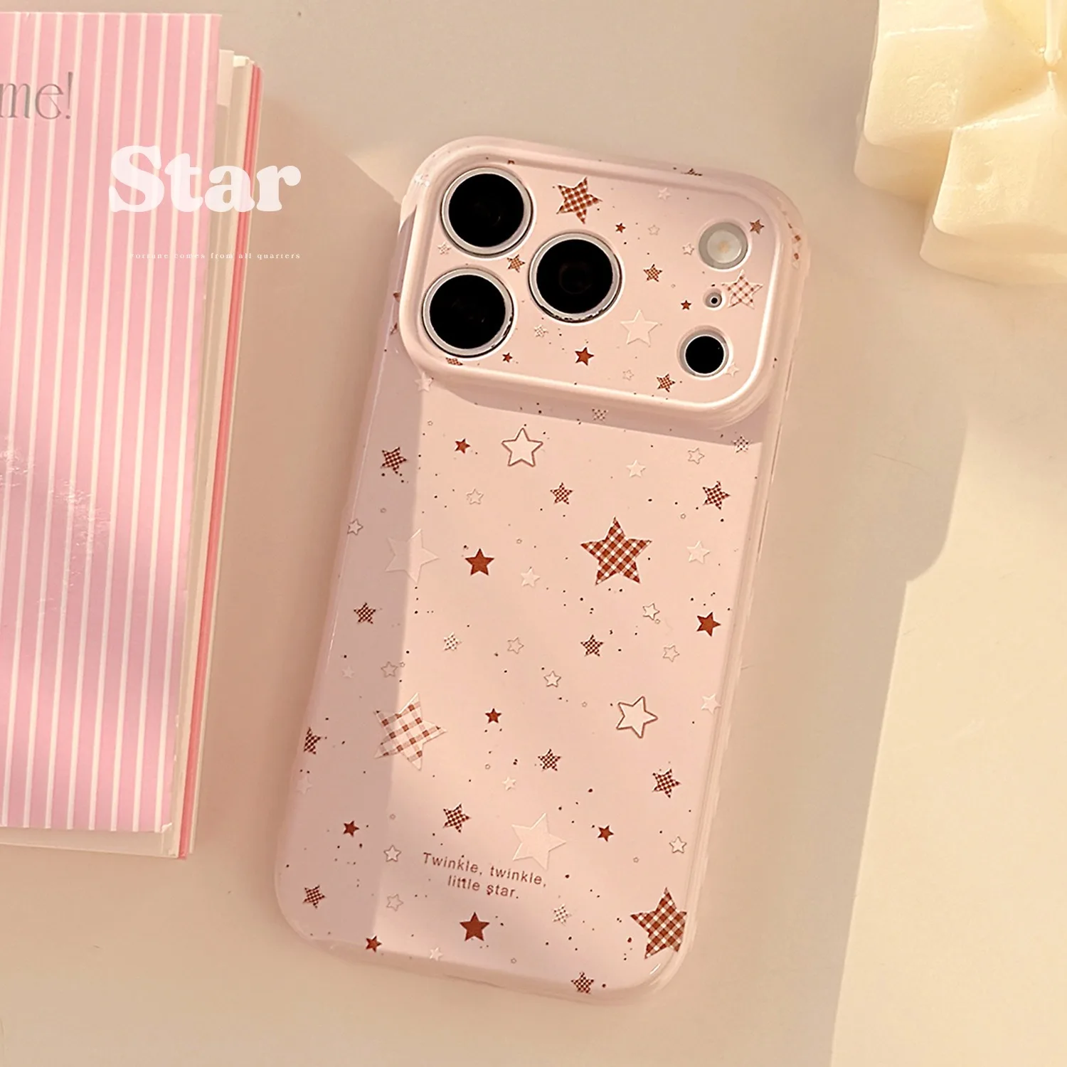 

Stylish Pink-Brown Ink Splatter Translucent Phone Case For iPhone 17 16 15 14 13 12 11 Pro Max Plus Shockproof Soft Bumper Cover