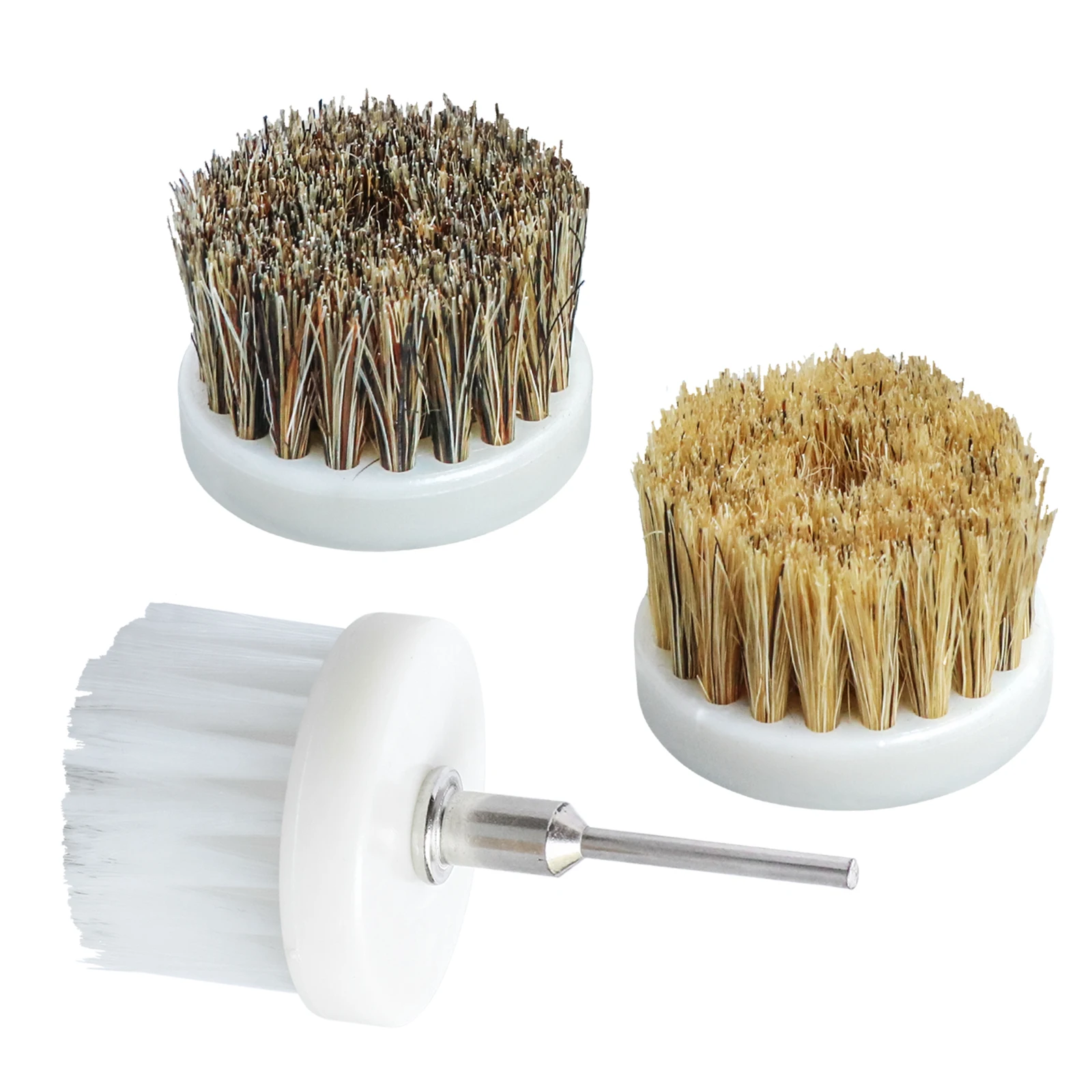 

1pc 40mm Pig Hair Nylon Bristle Polishing Brush Waxing Brush Wheel 3mm Shank for Annatto Rosewood Crafts