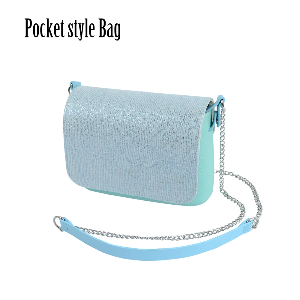 New 1 Set Obag Style Small EVA Pocket Plus Leather Flap Long Shoulder Chain with Clip Closure Summer Spring Women Shoulder O Bag