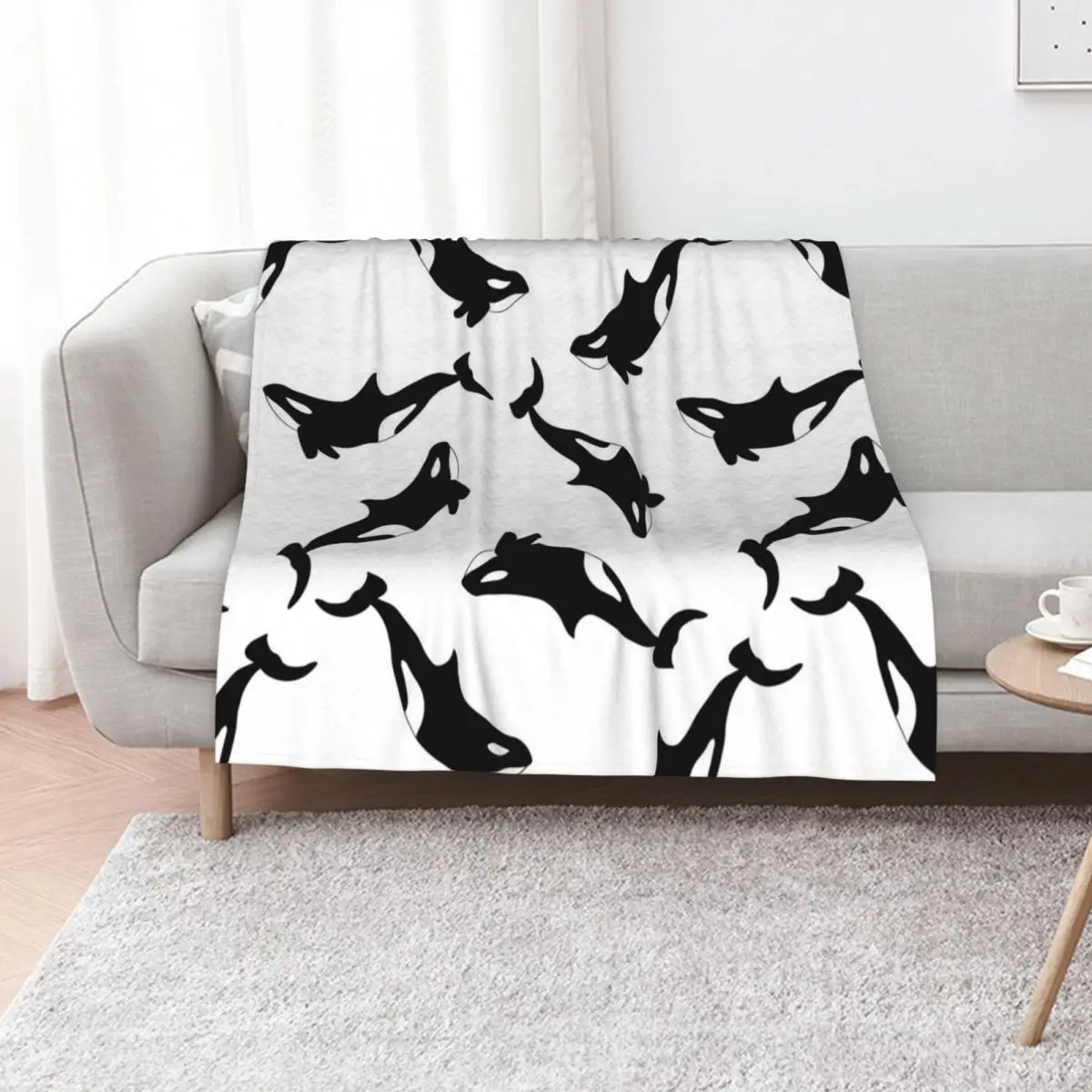

Orca Killer Whale Throw Blanket For Baby Retros Soft Plush Plaid Bed linens Blankets