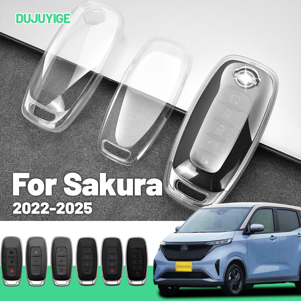 

Прозрачный чехол для автомобильного ключа из ТПУ для Nissan Sakura 2022-2026, защитный чехол для брелока, автоаксессуары 2023 2024 2025