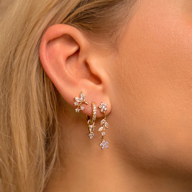 925 Sterling Silver Ear Needle Simple Exquisite Water Droplet Inverted Triangular Zircon Pendant Earrings Luxury Wedding Gifts