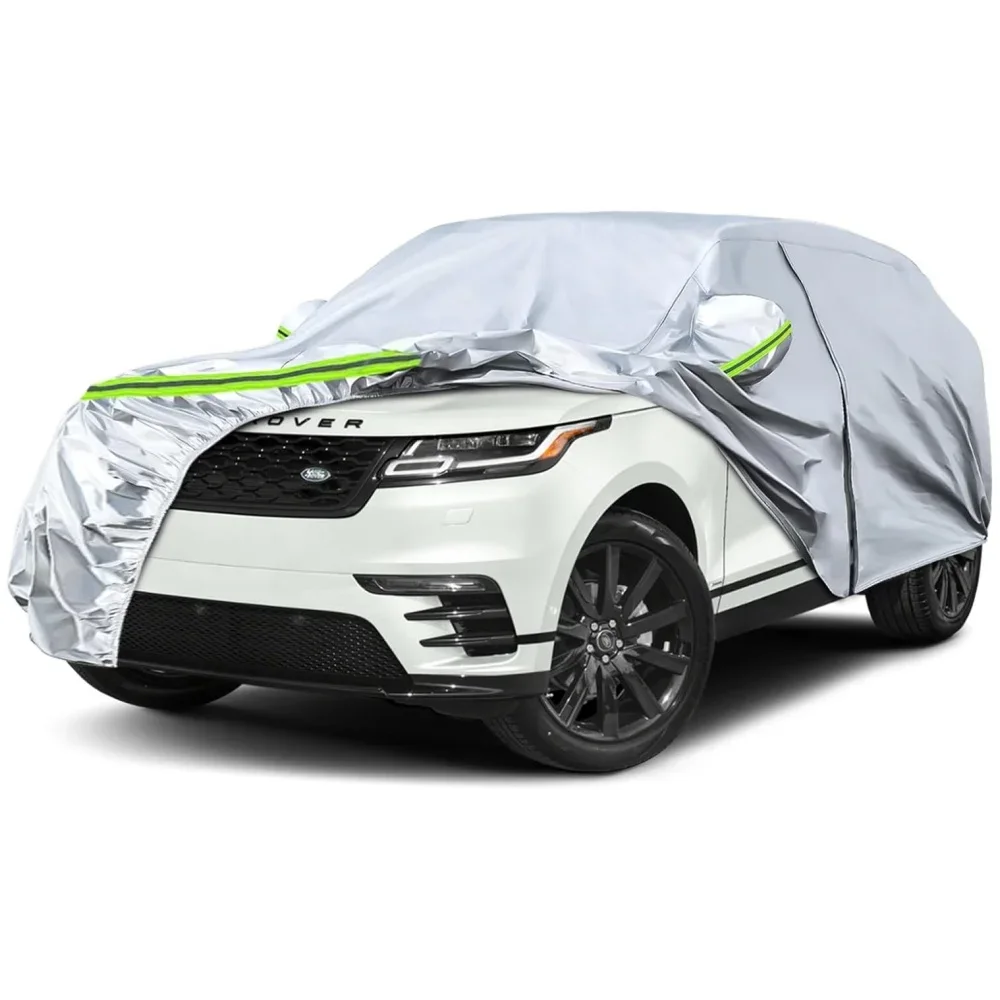 

Чехлы для автомобилей Range Rover Velar 2017-2025, серебристые, всепогодные, с молнией на двери, ветрозащитными ремнями для защиты от снега и дождя