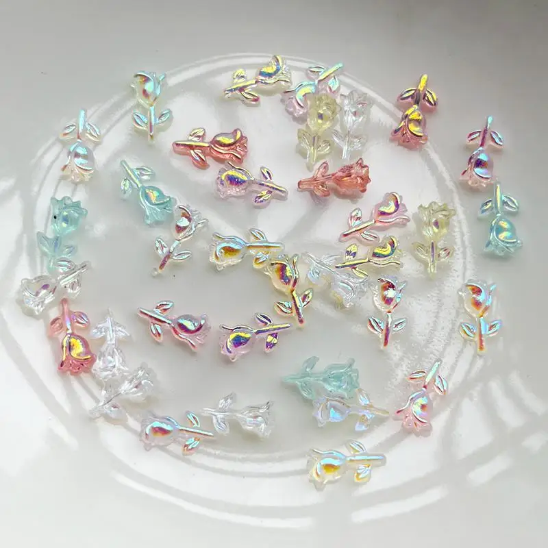 100Pcs mix New Cute Mini 10mm * 5.5mm fiori lucidi cabochon in resina con retro piatto Scrapbooking gioielli fai da te decorazione artigianale accessori