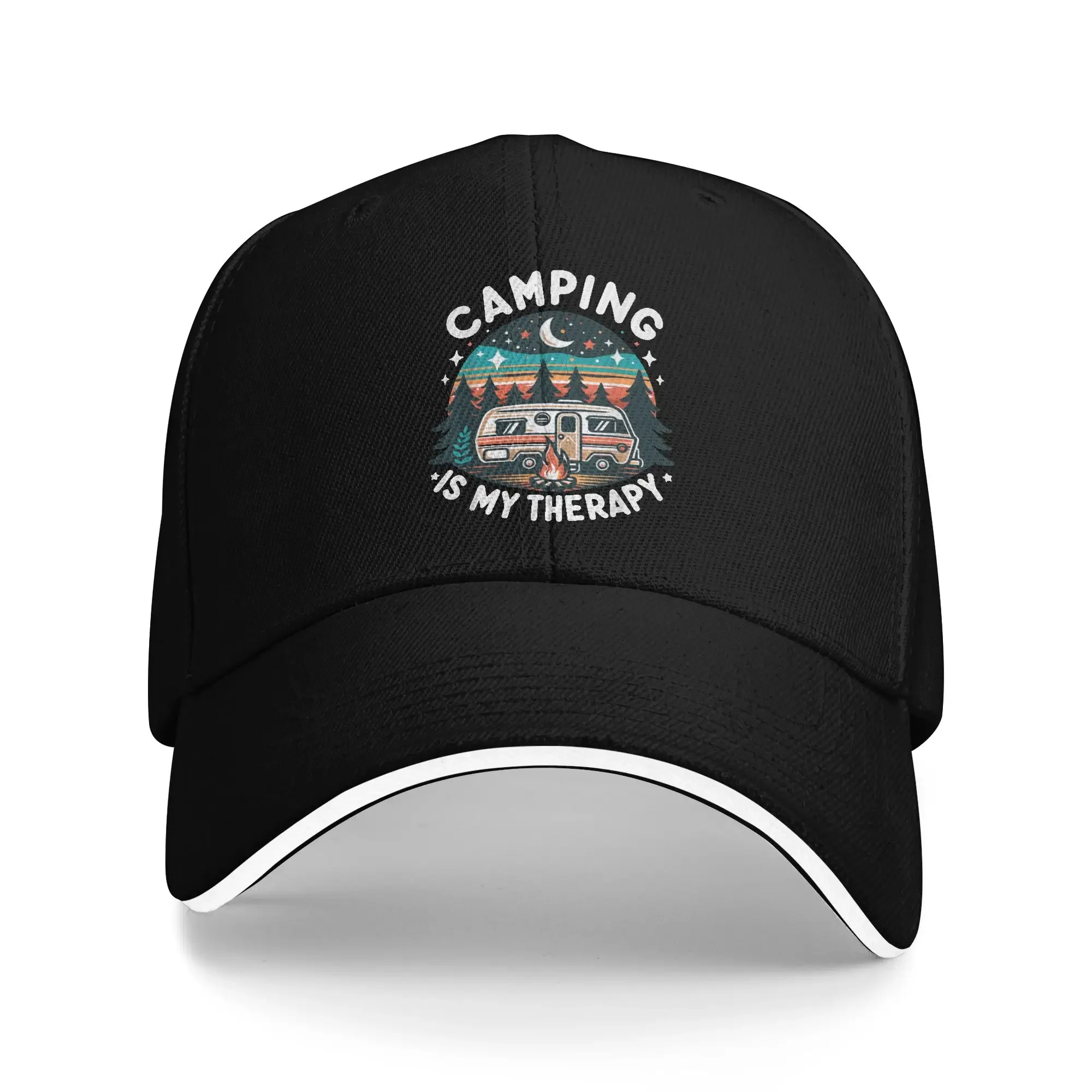 Camping is My Therapy Baseball Cap  Couple Women Print Trucker Hat Summer y2k Funny Outdoor Gym Wholesale Baseball Caps