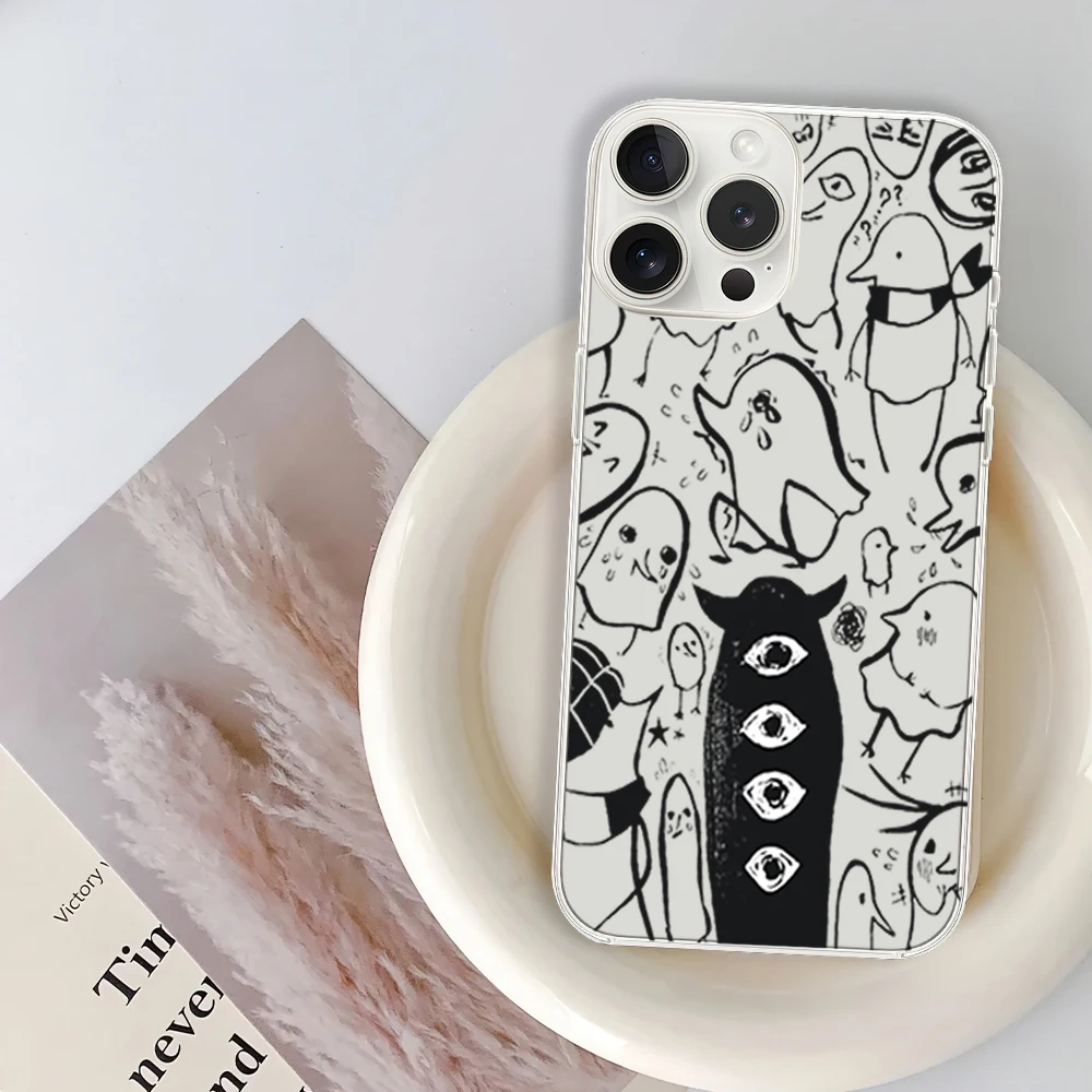 G-Goodnight Punpun Phone Case for iPhone 12 11 13 14 15 16 Max Pro Plus Transparent Soft Shell