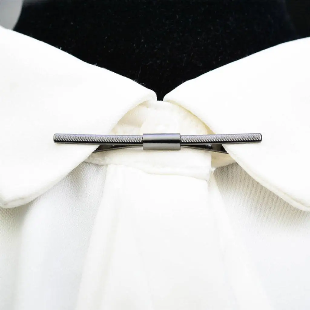 Simple Unisex Shirt Collar Clip Strong Clamping Bar Pin Brooch for Cardigan Necktie Scarf Formal Party Accessory