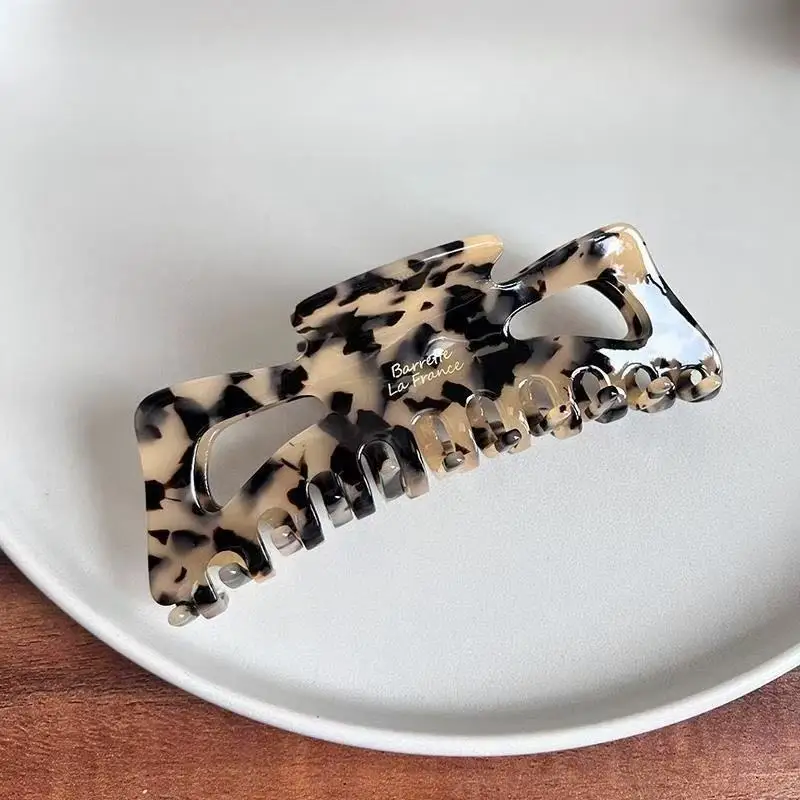 قطعة واحدة من مشبك شعر كبير الحجم مع مشبك شعر على شكل فيونكة حمض الأسيتيك، مشبك شعر على شكل كعكة على الطراز الفرنسي للسيدات، مشبك شعر على شكل قرش للاستحمام