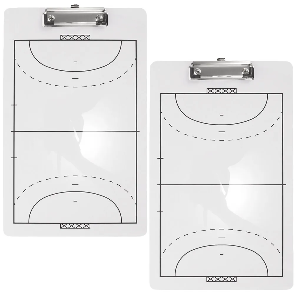 2Pcs Handball Coaching Board PVC Double-Sided Wipe Dry Erase Clipboard for Team Training Tactical Planning Match Strategy Sports