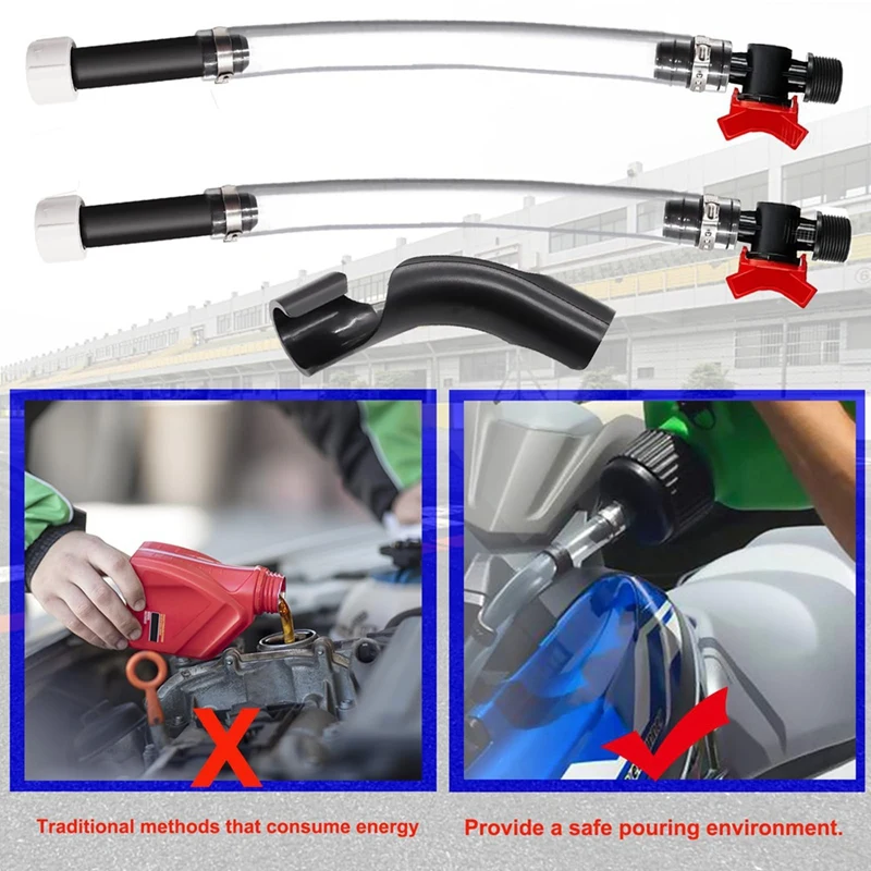 3PCS Racing Fuel Hose With Ball Valve Shut Off,Racing Fuel Jug Hose With Hose Bender Kit.For Scribner Fuel/Jegs/LC2 Jugs