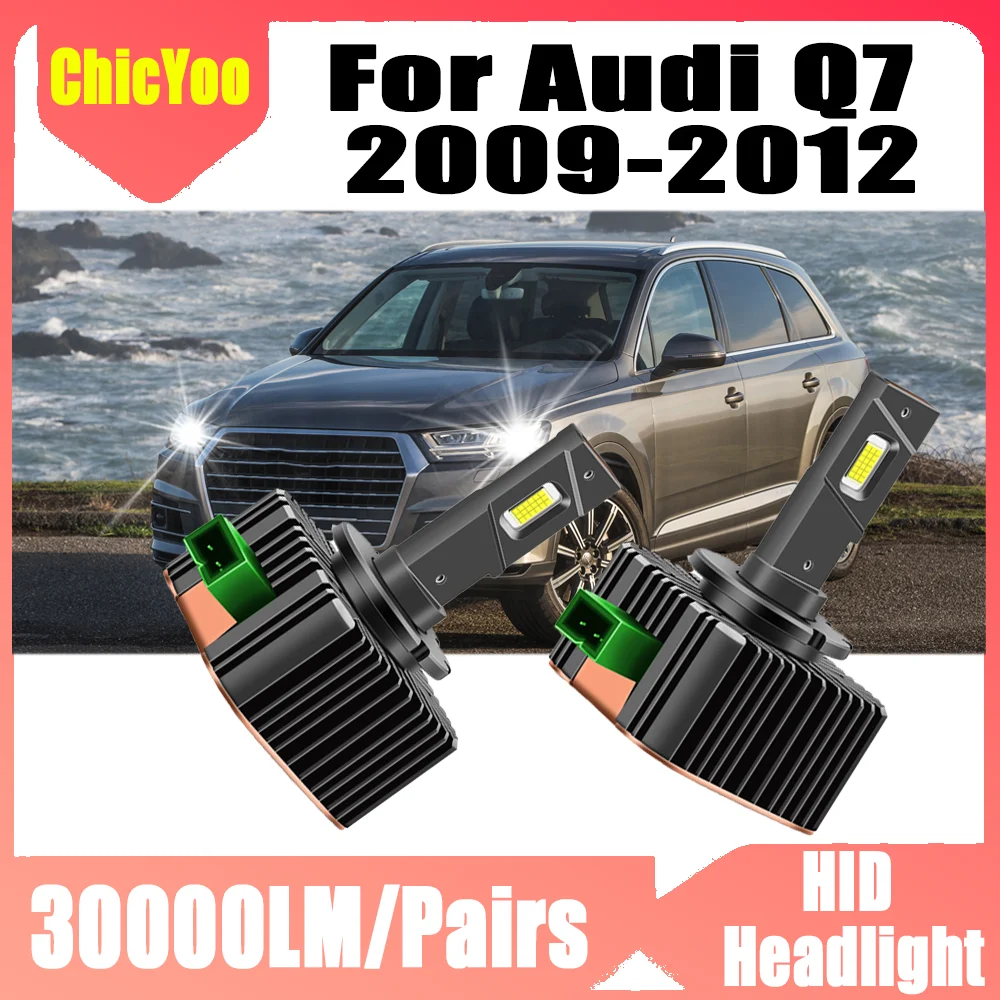 

2 шт. суперярких ксеноновых ламп HID 30000LM, высокая мощность, 6000K, белые светодиодные лампы для автомобильных фар, Canbus, без ошибок, для Audi Q7 2009-2012