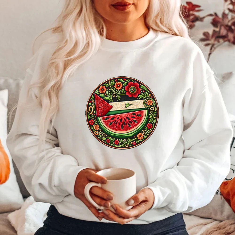 Boho Watermelon Graphic Sweatshirt This Is Not A Watermelon Sweater Human Rights Shirt Unisex Winter Long Sleeves Sweatshirts