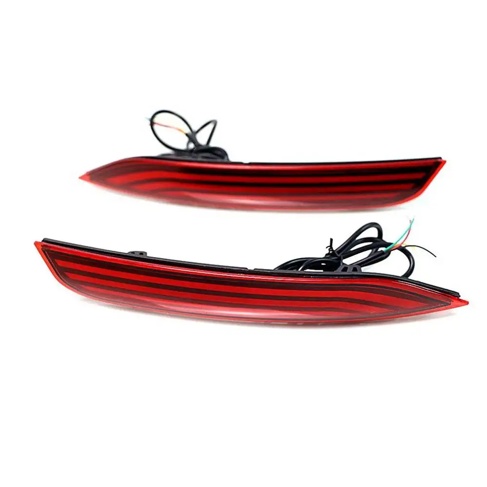 

July King Car Brake Lights compatible for VW Polo Hatchback 2014-2018, Red LED Night DRL + Brake Light + Streamer Turn Signals