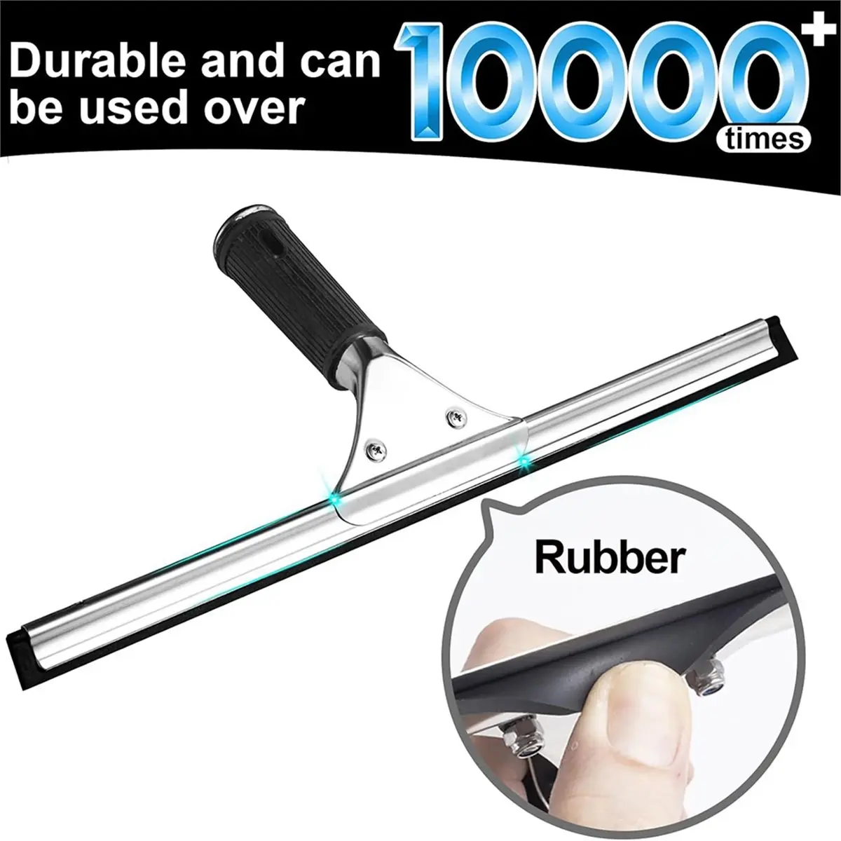 【STABLE QUALITY】14-Inch Rust Proof Window Cleaning Kit,Multifunctional Squeegee for Shower Glass Doors,Bathroom Doors,Mirrors an