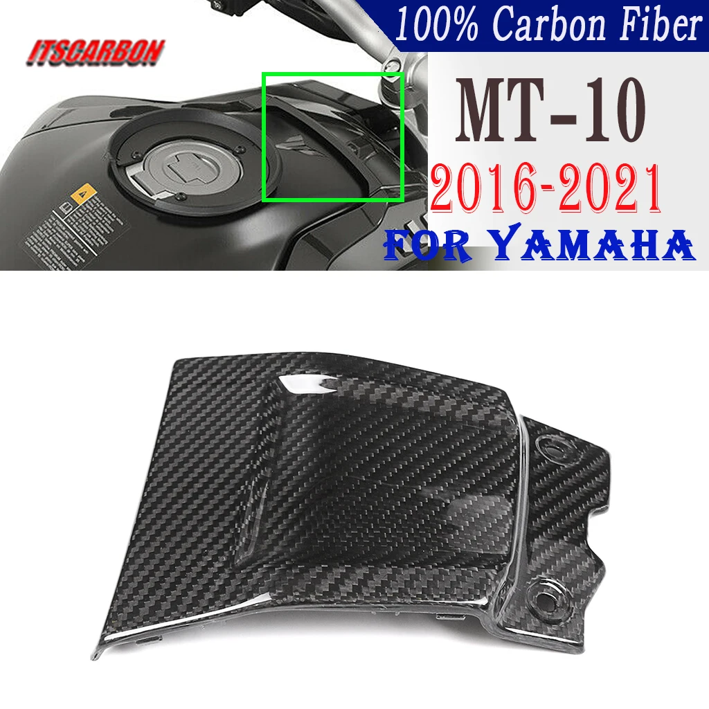 Real Dry Carbon Fiber Front Tank Cover Panels Parts Fairing Kits Accessories For Yamaha MT10 MT-10 FZ-10 2017 - 2019 2020 2021