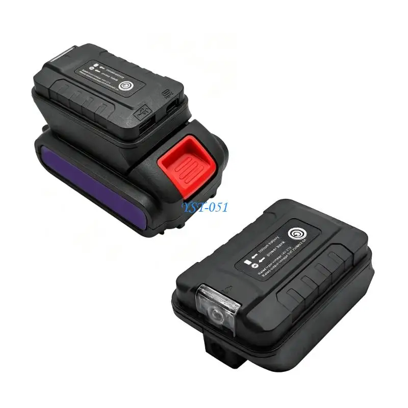 E15A 21V Battery to 5V Adapter with USB Output, Charging Unit for Camping Electronics, Emergency Phone Use, Garage Device