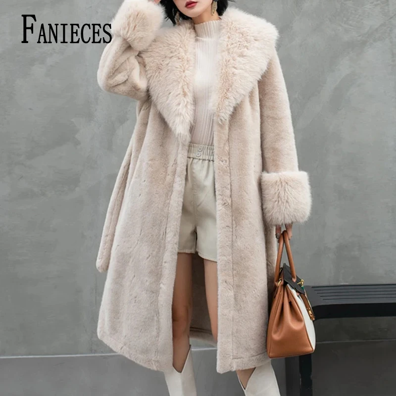 

куртка женская демисезон шуба женская Women's Winter New Artificial Fur Long Suit Coat Thickened Imitation Fur Fashion Coat