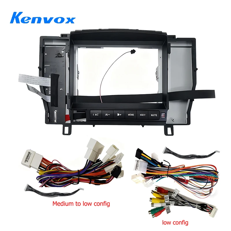 Android Car Radio Installation Fascia Frame For Toyota 12th GenCrown 05-09 2din stereo Panel Dash Mount Kit wire harness cable