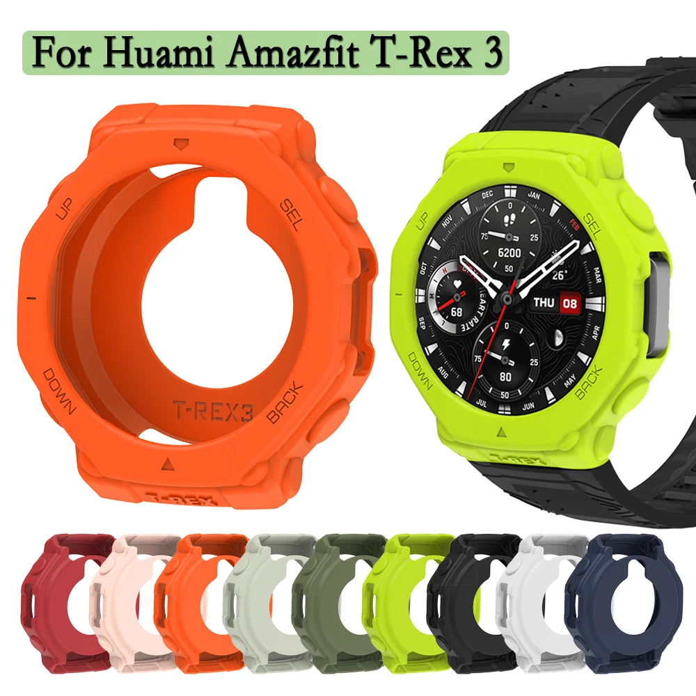 Watch Case For Huami Amazfit T-Rex 3 Soft Silicone Cover Anti Scratch Protective Shell Super Light Watch Decoration