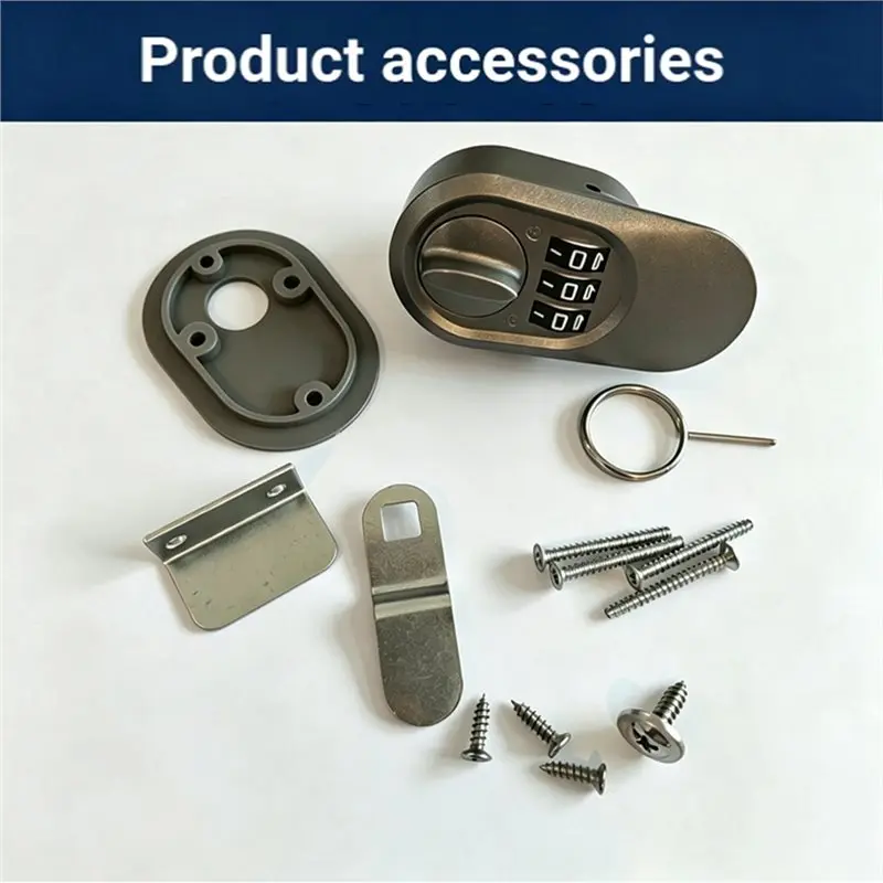 SOFT-4Pcs Digital Door Lock Mechanical Keyless Deadbolt, Marine Grade, Keypad Code Entry For Exterior Doors Combination Lock