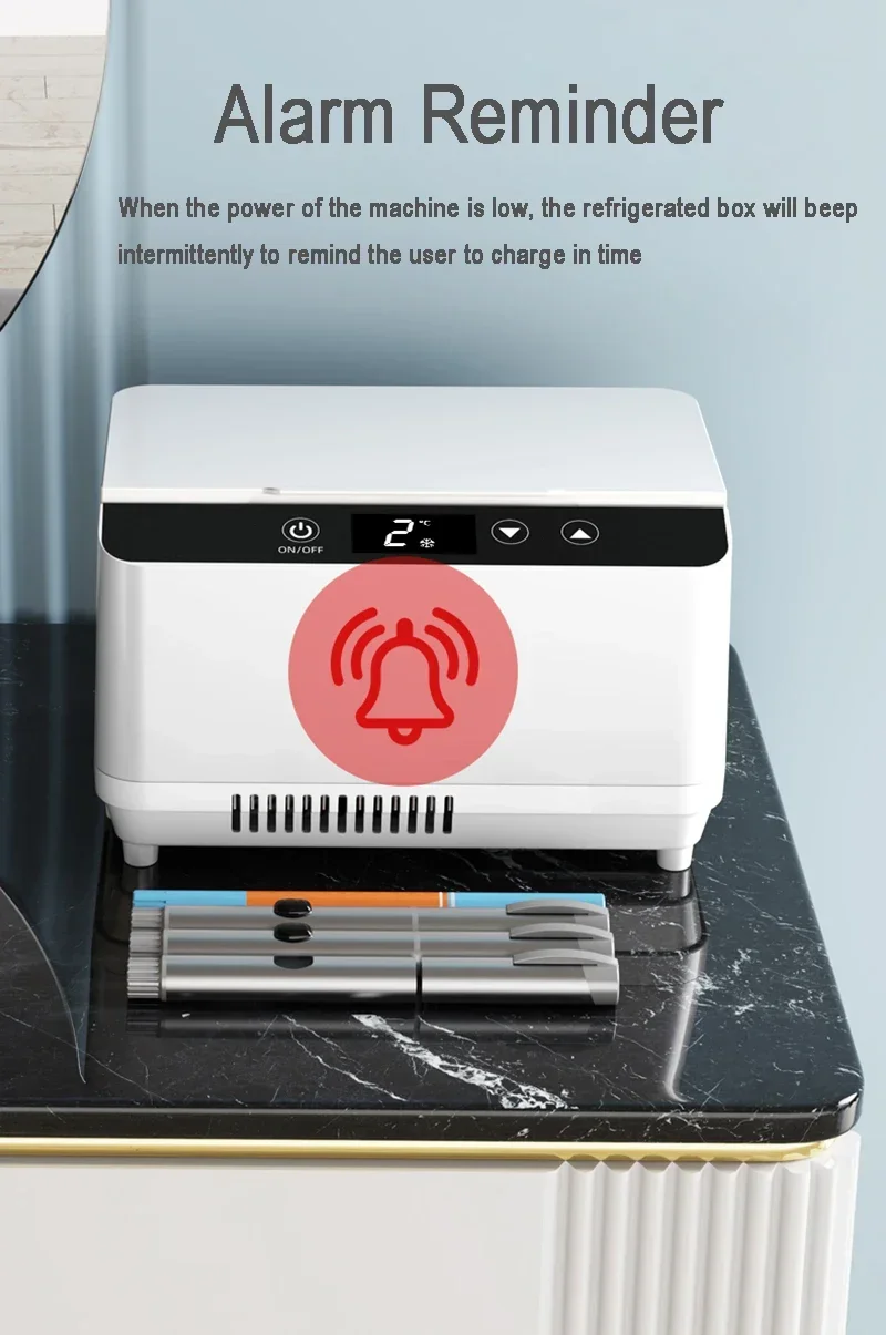 Двухслойный охлаждающий ящик для инсулина большой емкости с сумкой для переноски, перезаряжаемый светодиодный сенсорный инсулиновый медицинский холодильный ящик для автомобиля