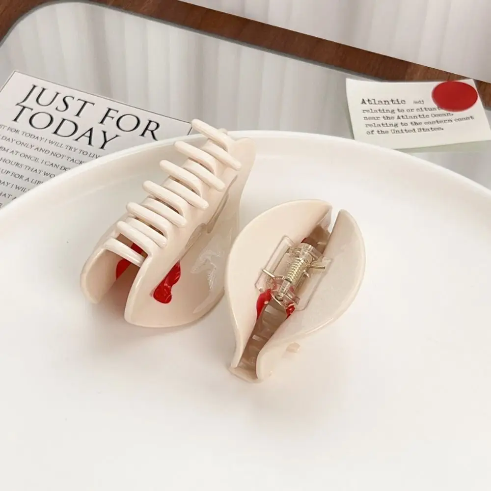 

Creative Rhinestone Rose Flower Hair Claw Hairpin Headwear Acetic Acid Shark Clip Barrette Geometry Back Head Hair Grab Summer