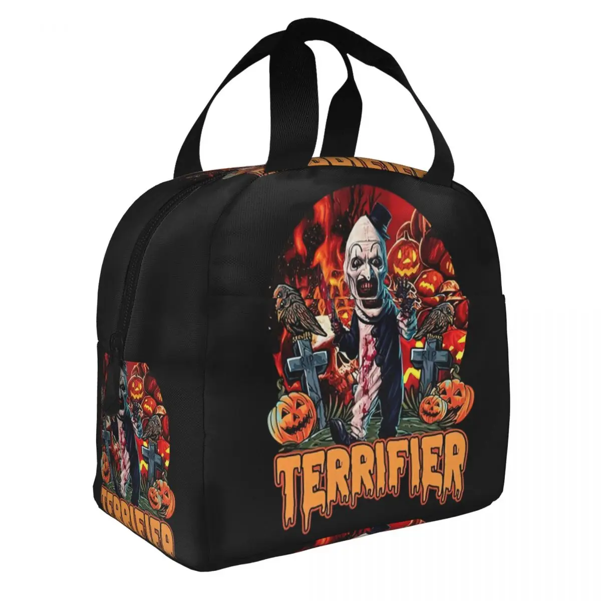 Halloween Horror Movie Terrifiers Thermal Insulated Lunch Bag Women Resuable Lunch Tote Outdoor Camping Travel Storage Food Box