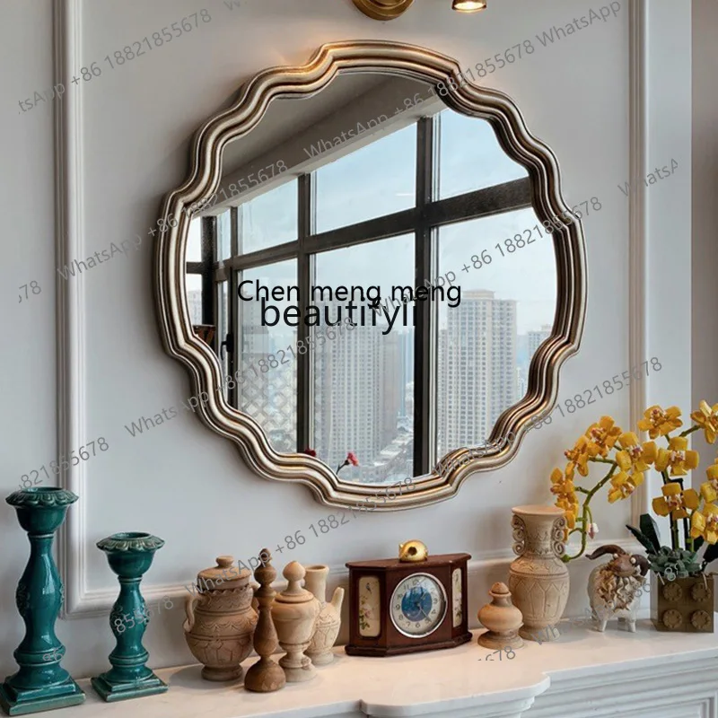 

scandinavian American retro Bathroom Mirror Fireplace Decorative Mirror Intelligent Light-emitting Mirror