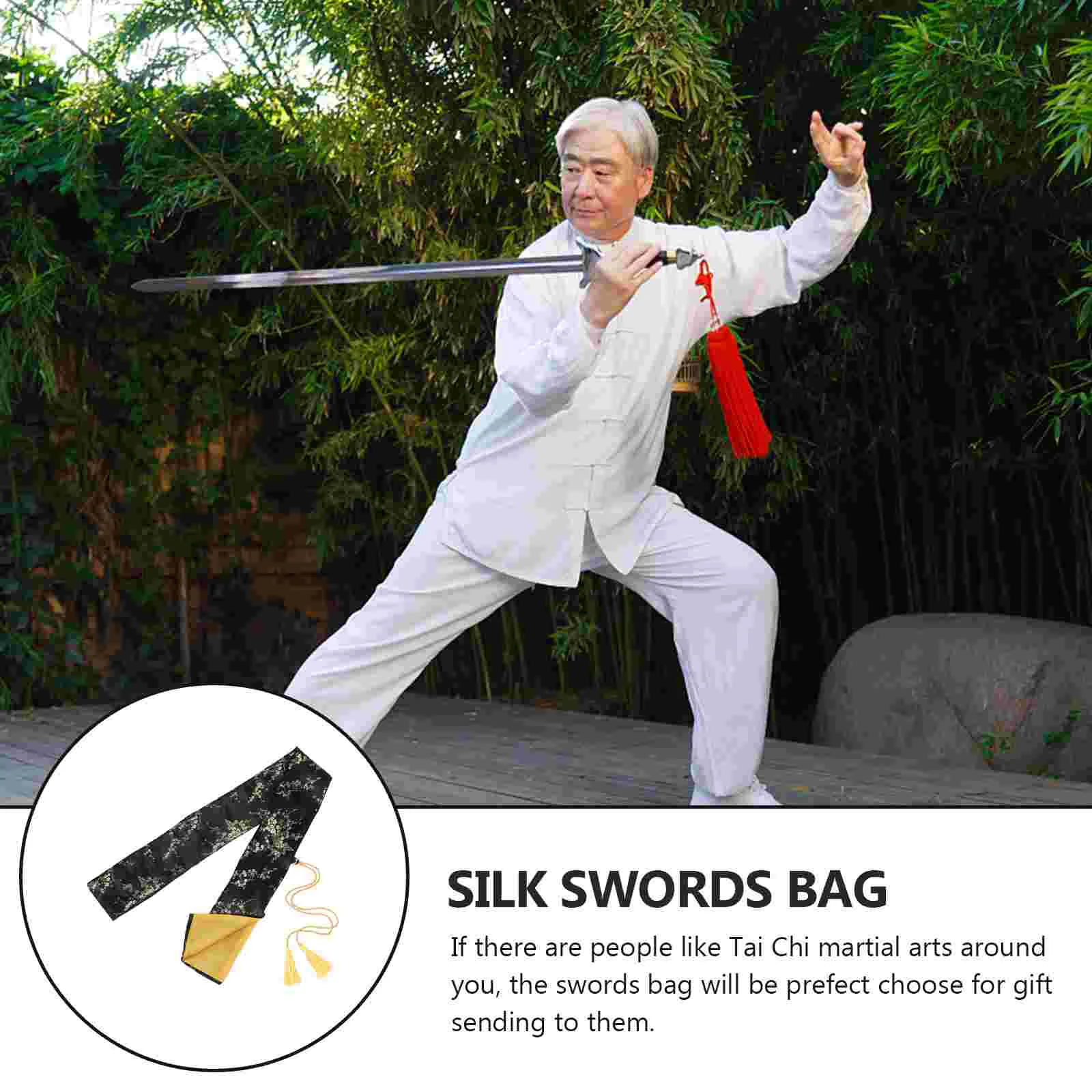 Bolsa de seda para guardar espadas samurái, soporte multiusos para el hogar, japonés, tai-chi, Katana