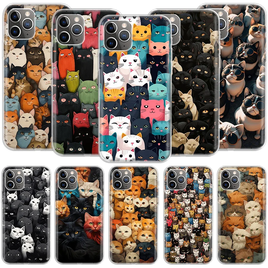 Kindle of Kittens Phone For Apple Iphone 14 12 13 15 Pro Max Mini 11 16 Plus X XS XR Case SE 2020 Shell Cover Clear TPU Protect