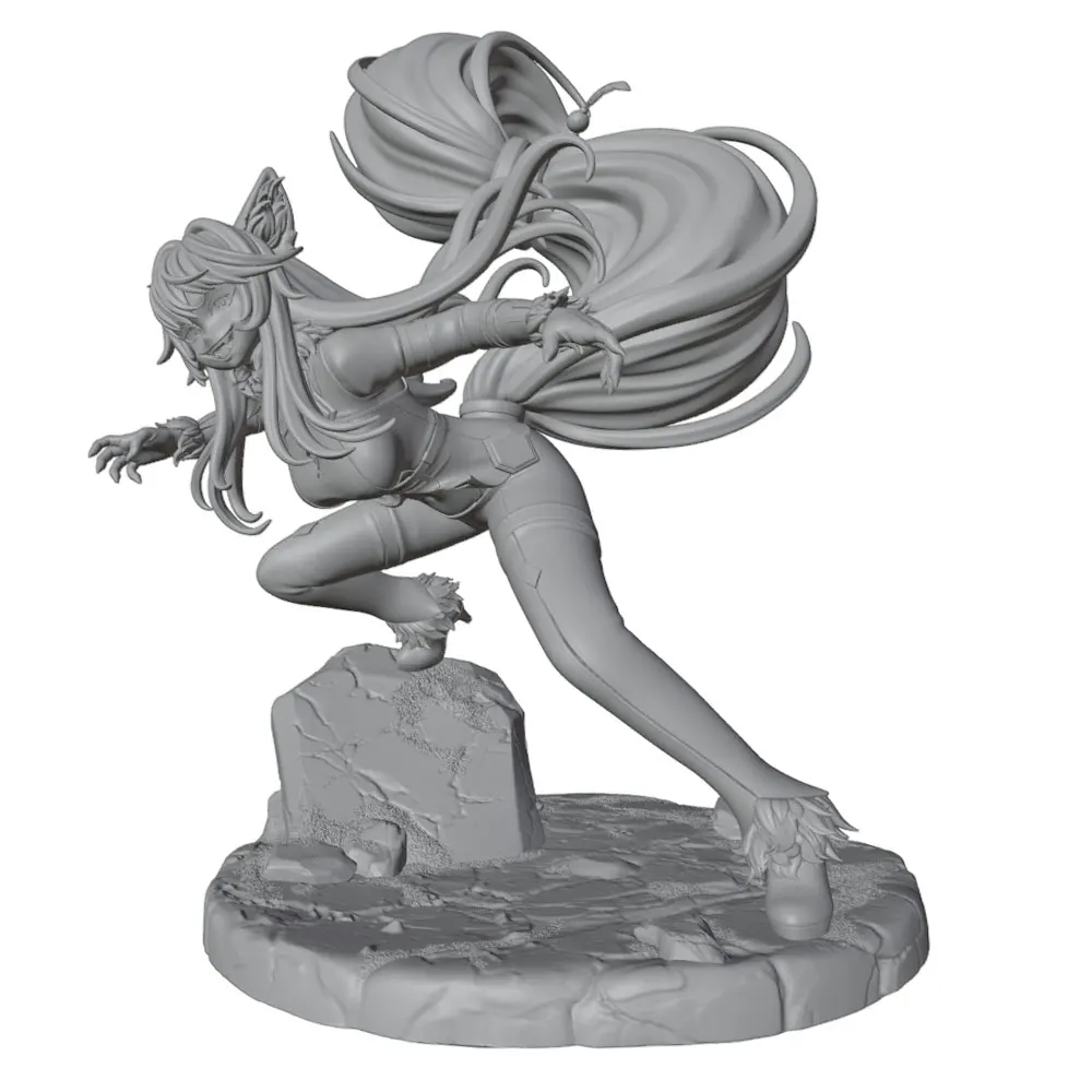 1/24  75mm Anime Character Statue GK Miniature 3D Printed Gray Model Figurine DIY Doll Model Unassembled And Unpainted