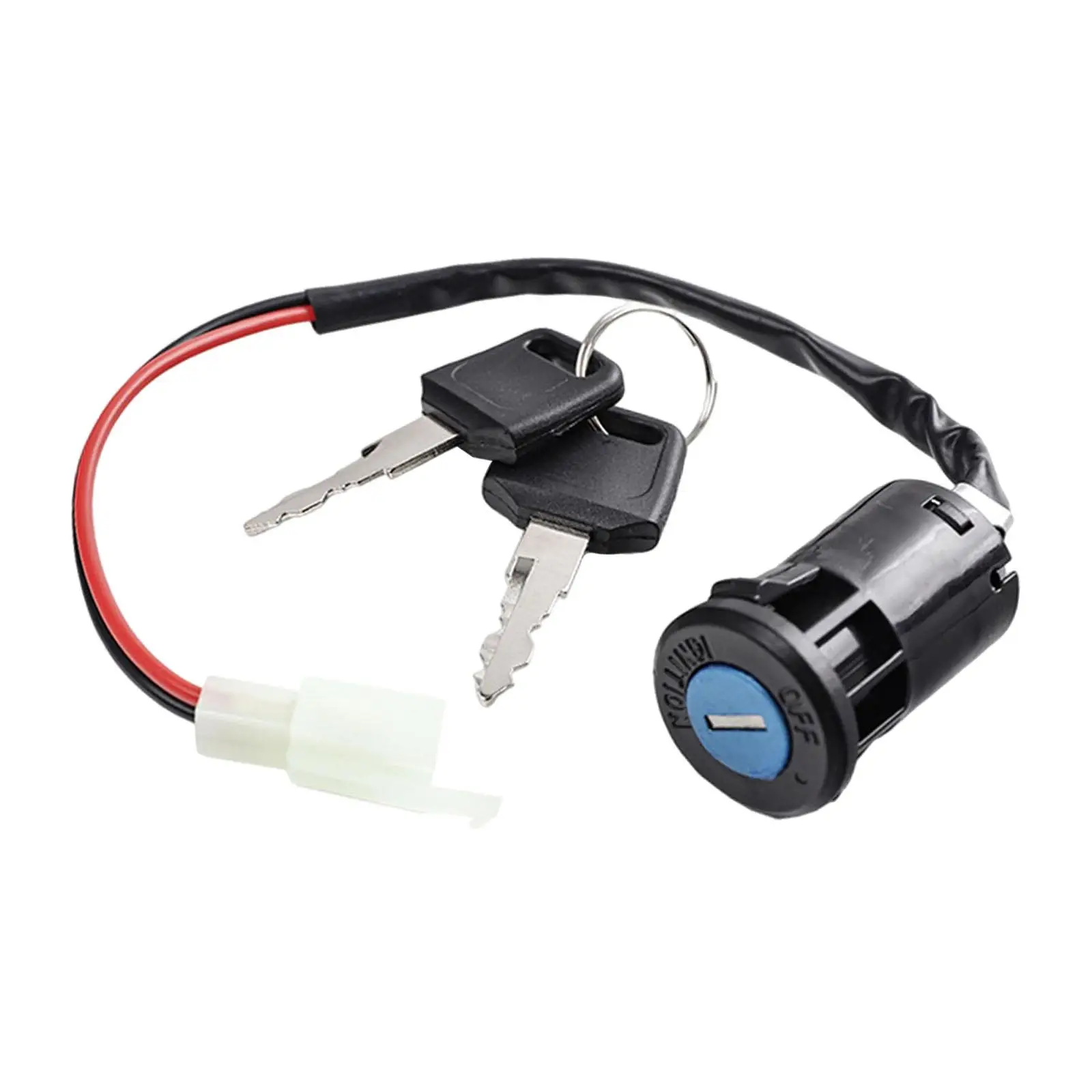 Universal Ignition Switch with Keys 2 Pin 2 Wire Set for Scooter Motorcycle Switch Moped ATV Electric Go Kart