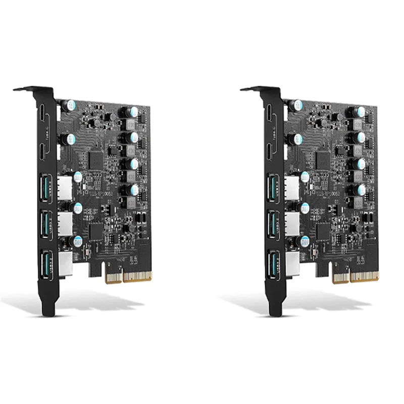 

2 карты Pcie к USB 3.2 Gen 2 с полосой пропускания 10 Гбит/с, 5-портовый (3X USB-A-2X USB-C) преобразователь, разветвитель PCIE для Windows 10/8