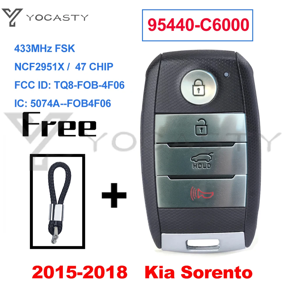 YOCASTY 95440-C6000 Keyless Smart Car Key 433MHz NCF2951X 47 Chip For 2015 2016 2017 2018 Kia Sorento