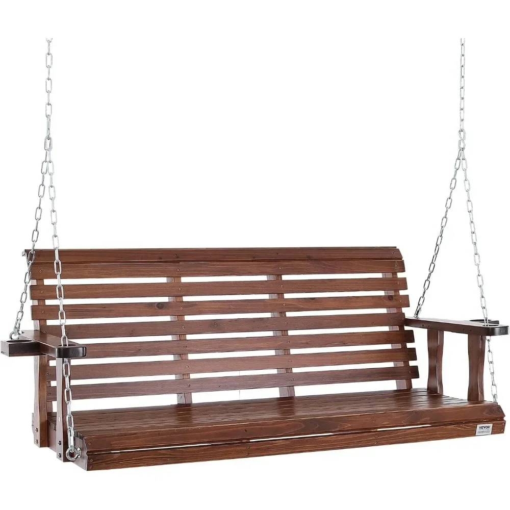 

Wooden Porch Swing, Patio Bench Swing for Courtyard & Garden, Upgraded 880 lbs Strong Load Capacity