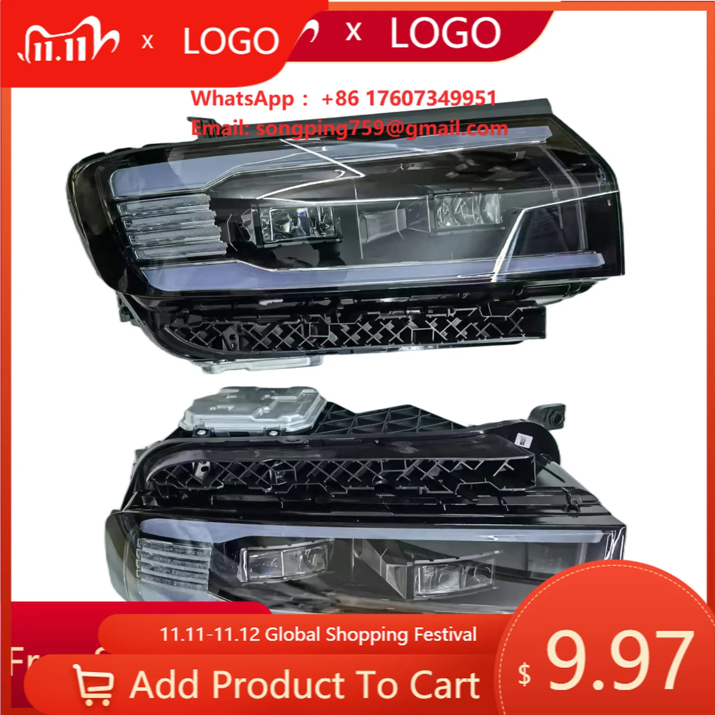 Wholesale Price Left Side Headlight for BYD Leopard 8 Oe 18001805-00